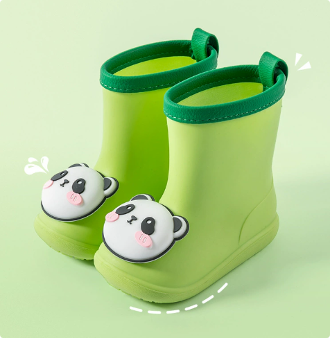 Mini Fashion™ - Wasserdicht für Kinder - Regenstiefel Grüner Panda / 14 (3-4 Jahr) | Pädagogisches Holzspielzeug von Mein Kleines Baby
