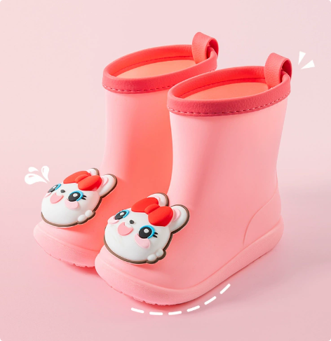 Mini Fashion™ - Wasserdicht für Kinder - Regenstiefel Rosa Häschen / 31.5 (8-9 Jahr) | Pädagogisches Holzspielzeug von Mein Kleines Baby