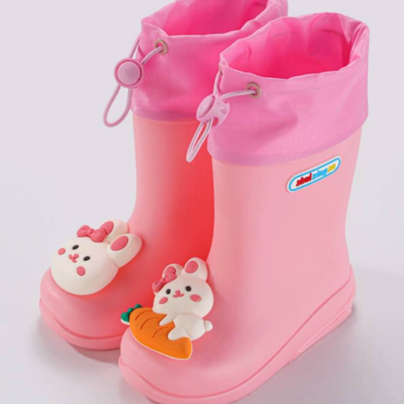 Mini Fashion™ - Wasserdicht für Kinder - Regenstiefel Rosa - Kaninchen / 28.5 (6-7 Jahr) | Pädagogisches Holzspielzeug von Mein Kleines Baby