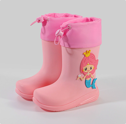 Mini Fashion™ - Wasserdicht für Kinder - Regenstiefel Rosa Meerjungfrau / 27.5 (5-6 Jahr) | Pädagogisches Holzspielzeug von Mein Kleines Baby