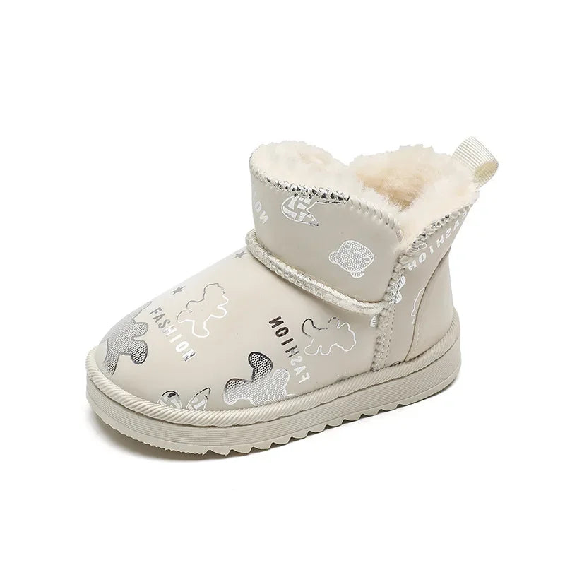 Mini Fashion™ - Wasserdichtes Design - Kinder Schneestiefel Fashion Print Beige / 32 (7-8 Jahr) | Pädagogisches Holzspielzeug von Mein Kleines Baby