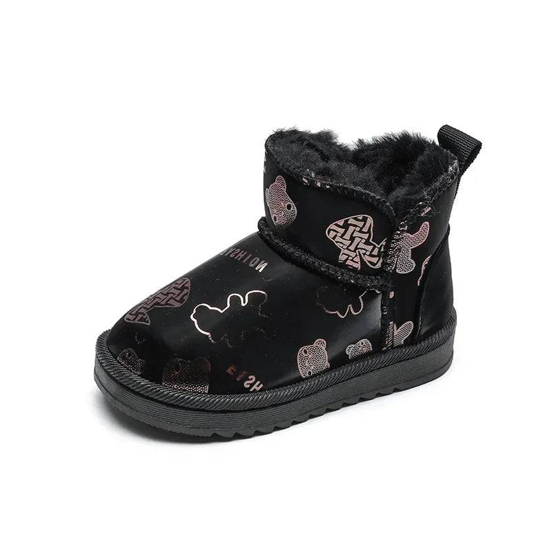 Mini Fashion™ - Wasserdichtes Design - Kinder Schneestiefel Fashion Print Schwarz / 23 (2-3 Jahre) | Pädagogisches Holzspielzeug von Mein Kleines Baby
