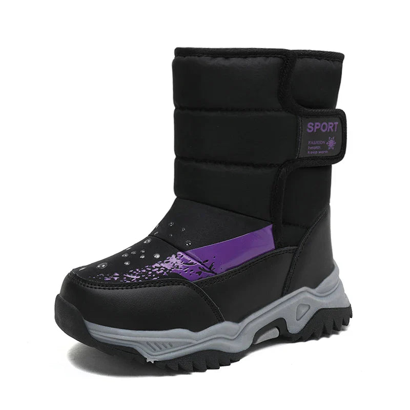 Mini Fashion™ - Weiches Plüsch-Futter - Winterstiefel Schwarz / 34 (7-8 Jahr) | Pädagogisches Holzspielzeug von Mein Kleines Baby