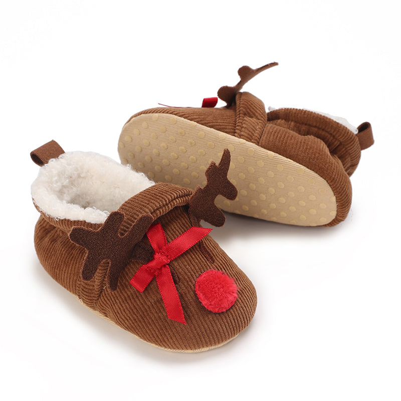 Mini Fashion™ - Weihnachtshausschuhe für Kinder unsere Schube Braun / 22 (6-12 Monate) | Pädagogisches Holzspielzeug von Mein Kleines Baby