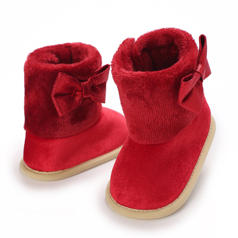 Mini Fashion™ - Weihnachtshausschuhe für Kinder unsere Schube Rot / 23 (12-18 Monate) | Pädagogisches Holzspielzeug von Mein Kleines Baby