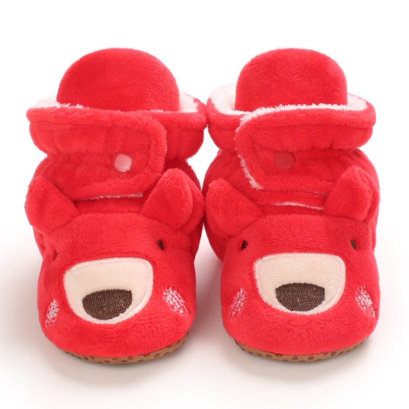 Mini Fashion™ - Weihnachtshausschuhe für Kinder unsere Schube Rot - Rentier / 21 (0-6 Monate) | Pädagogisches Holzspielzeug von Mein Kleines Baby