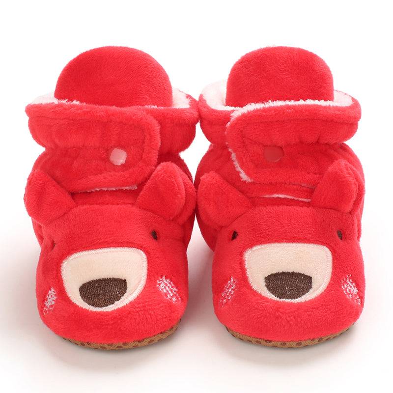 Mini Fashion™ - Weihnachtshausschuhe für Kinder unsere Schube Rot - Rentier / 21 (0-6 Monate) | Pädagogisches Holzspielzeug von Mein Kleines Baby