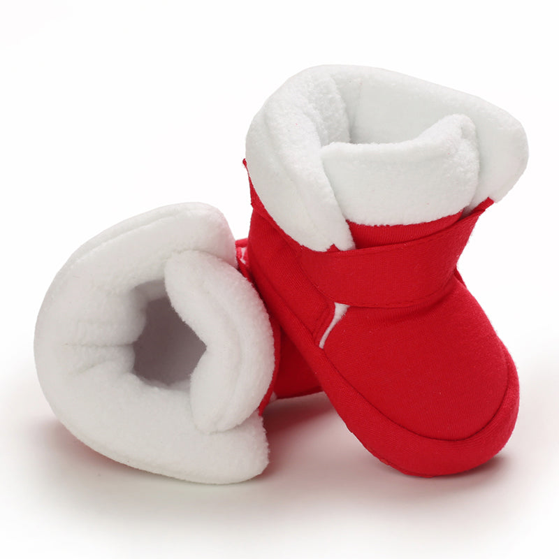 Mini Fashion™ - Weihnachtshausschuhe für Kinder unsere Schube Rot Weiß 2 / 23 (12-18 Monate) | Pädagogisches Holzspielzeug von Mein Kleines Baby