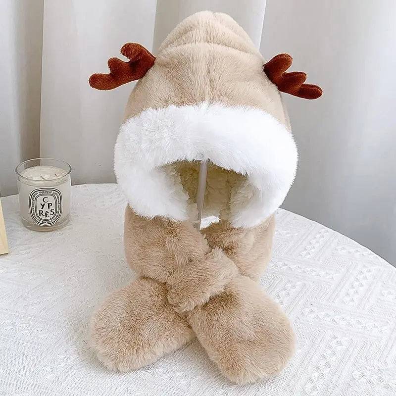 Mini Fashion™ - warm&kuschelig - Mütze&Schal in 1 Beige / Einheitsgröße (0-2 Jahre) | Pädagogisches Holzspielzeug von Mein Kleines Baby
