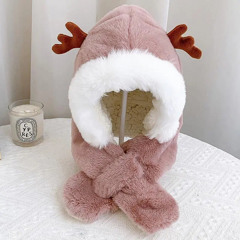 Mini Fashion™ - warm&kuschelig - Mütze&Schal in 1 Rosa / Einheitsgröße (0-2 Jahre) | Pädagogisches Holzspielzeug von Mein Kleines Baby