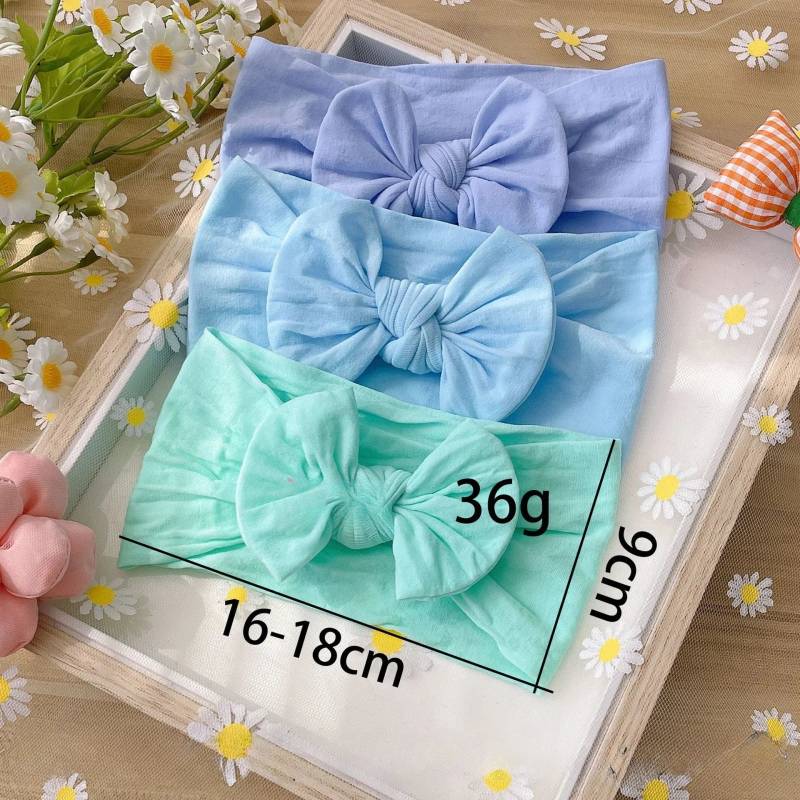 Mini Fashion – Moderigtigt og blødt – Hårbånd med sløjfe til børn Candy Pastel (lysegrøn-lilla-lyseblå) | Pädagogisches Holzspielzeug von Mein Kleines Baby