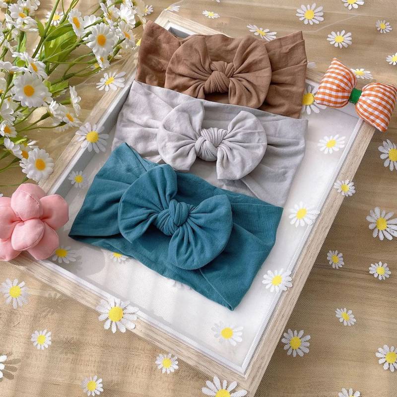 Mini Fashion – Moderigtigt og blødt – Hårbånd med sløjfe til børn Ocean breeze (lyseblå-blå-mørkeblå) | Pädagogisches Holzspielzeug von Mein Kleines Baby