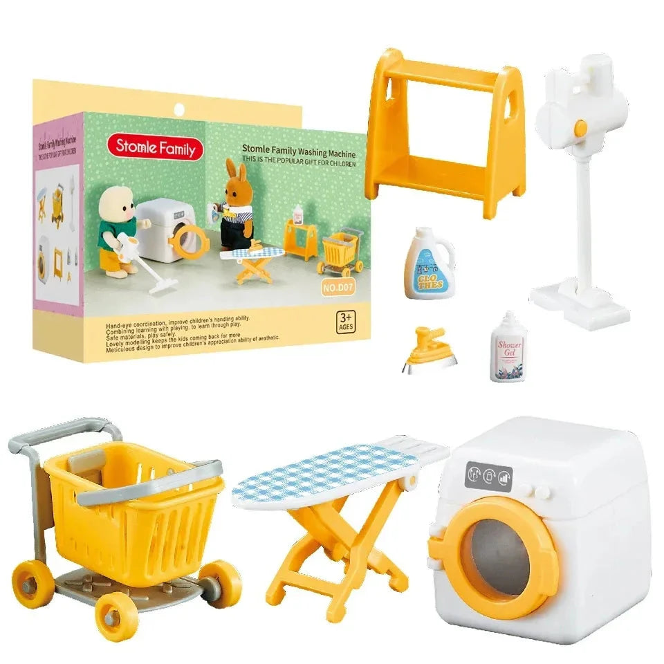 Mini Washing Machine Set™ - Spielend und lehrreich - Mini-Waschmaschinen-Set mit Spielcharakter | Pädagogisches Holzspielzeug von Mein Kleines Baby