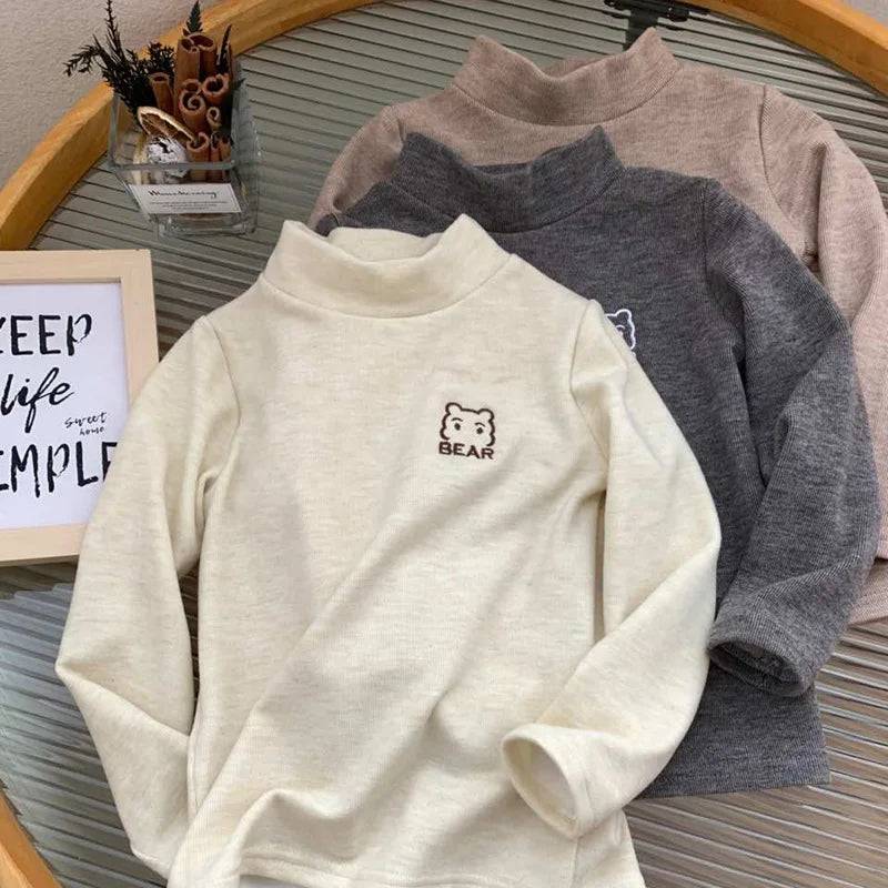 Mini fashion™ - Bären Oberteil - Fleece-Shirt Beige / 140 (7 Jahr) | Pädagogisches Holzspielzeug von Mein Kleines Baby