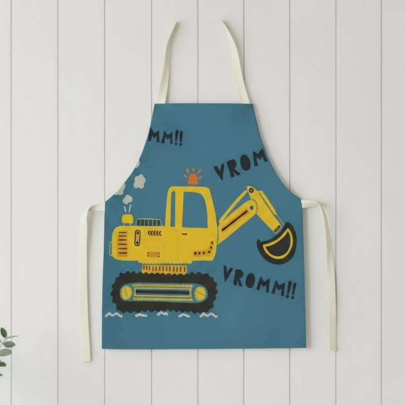 MiniChef™ – Verspielt&Fleckabweisend– Kinderschürze M (5-8 Jahre) / Gelber Graber | Pädagogisches Holzspielzeug von Mein Kleines Baby