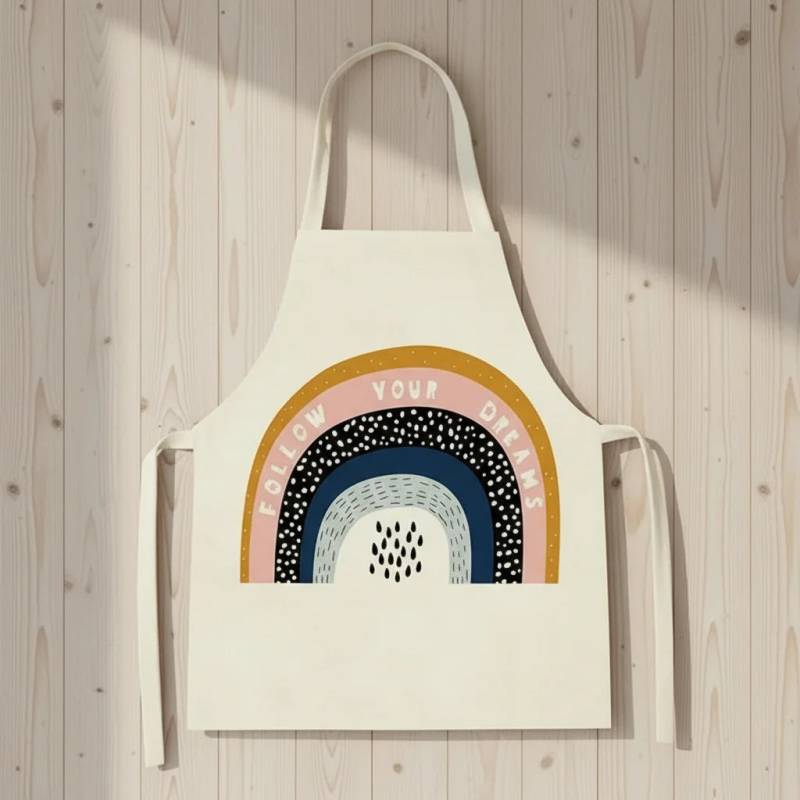 MiniChef™ – Verspielt&Fleckabweisend– Kinderschürze M (5-8 Jahre) / Regenbogen Liebe | Pädagogisches Holzspielzeug von Mein Kleines Baby