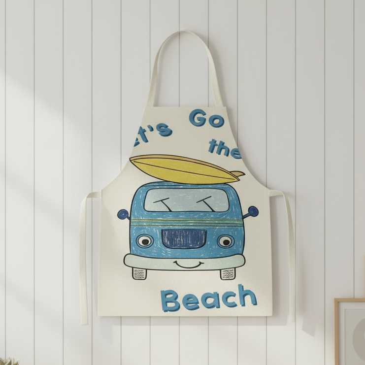 MiniChef™ – Verspielt&Fleckabweisend– Kinderschürze M (5-8 Jahre) / Strandwagen | Pädagogisches Holzspielzeug von Mein Kleines Baby