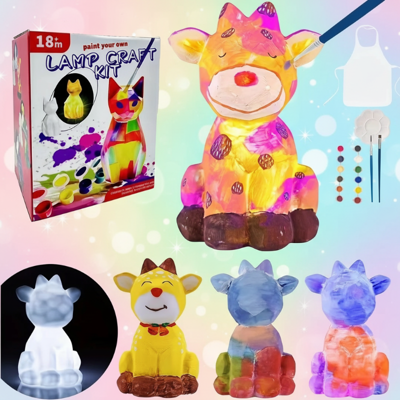 MiniCrafters – Kreativität & Lernen – DIY-Lampe „Tiere“-Malset Hirsch | Pädagogisches Holzspielzeug von Mein Kleines Baby