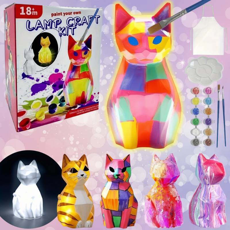 MiniCrafters – Kreativität & Lernen – DIY-Lampe „Tiere“-Malset Katze | Pädagogisches Holzspielzeug MiniCrafters – Kreativität & Lernen – DIY-Lampe „Tiere“-Malset Katze | Pädagogisches Holzspielzeug von Mein Kleines Baby
