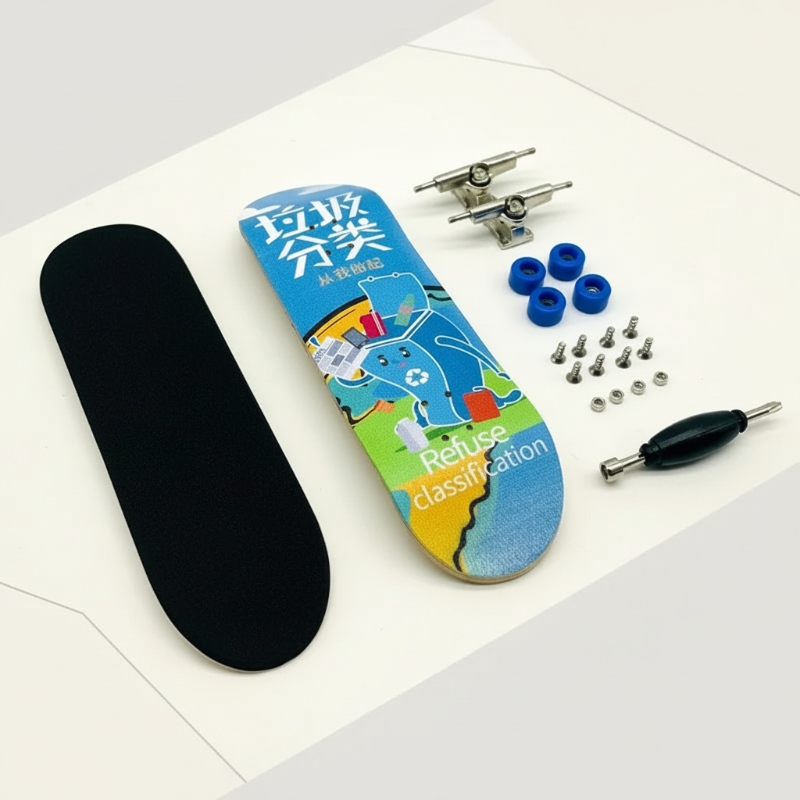 MiniDeck– Robust und flexibel – Finger-Skateboard Abfall | Pädagogisches Holzspielzeug von Mein Kleines Baby