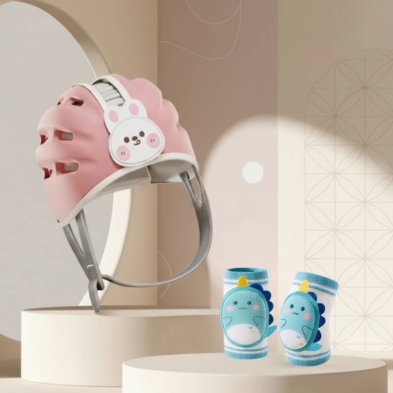 MiniShield – Leicht und atmungsaktiv - Kopfschutz für Kinder Kaninchen / Hellblau + 2x Knieschoner | Pädagogisches Holzspielzeug MiniShield – Leicht und atmungsaktiv - Kopfschutz für Kinder Kaninchen / Hellblau + 2x Knieschoner | Pädagogisches Holzspielzeug von Mein Kleines Baby