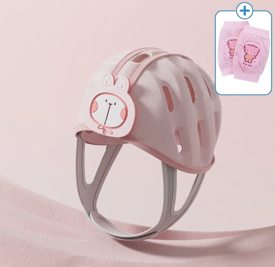 MiniShield – Leicht und atmungsaktiv - Kopfschutz für Kinder Kaninchen / Rosa + 2x Knieschoner | Pädagogisches Holzspielzeug MiniShield – Leicht und atmungsaktiv - Kopfschutz für Kinder Kaninchen / Rosa + 2x Knieschoner | Pädagogisches Holzspielzeug von Mein Kleines Baby