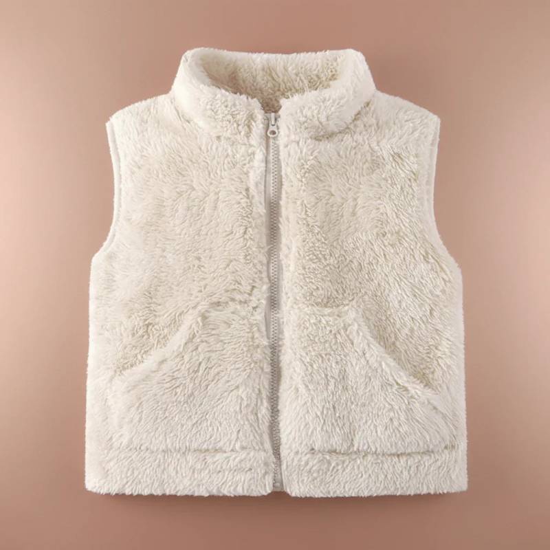 MiniWarm – Let og isolerende - vest med tykkere fleeceforing Hvid / 100 (3–4 år) | Pädagogisches Holzspielzeug von Mein Kleines Baby