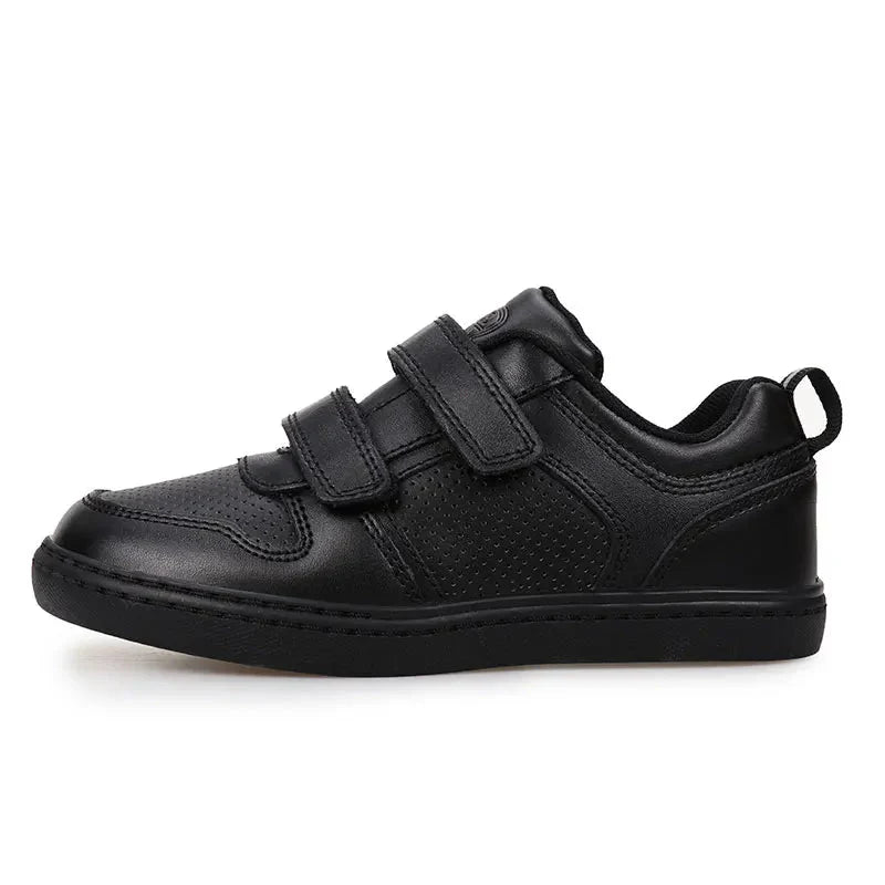 MonoWalk– Leicht und strapazierfähig - Sneakers aus Leder mit Klettverschluss Schwarz / 33 (21.3 cm / 6–7 Jahre) | Pädagogisches Holzspielzeug von Mein Kleines Baby