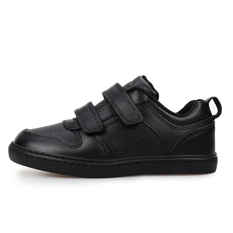 MonoWalk– Leicht und strapazierfähig - Sneakers aus Leder mit Klettverschluss Schwarz / 33 (21.3 cm / 6–7 Jahre) | Pädagogisches Holzspielzeug von Mein Kleines Baby