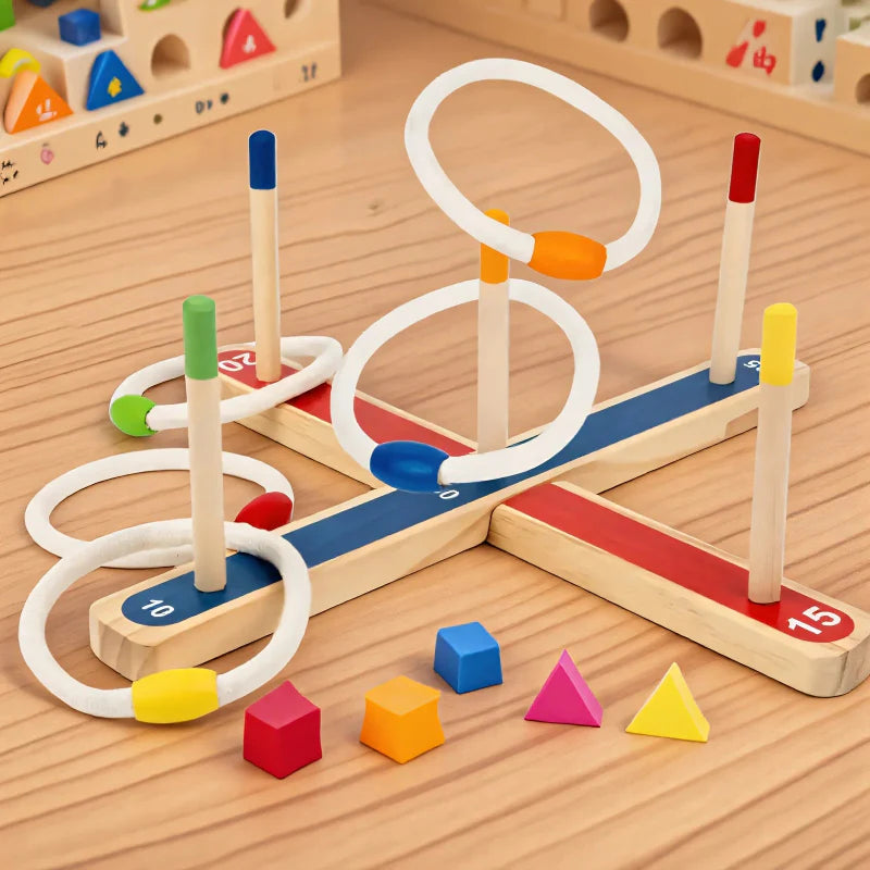 Montessori Ring Toss Game – Aktiv & lehrreich – Ringwurfspiel | Pädagogisches Holzspielzeug von Mein Kleines Baby