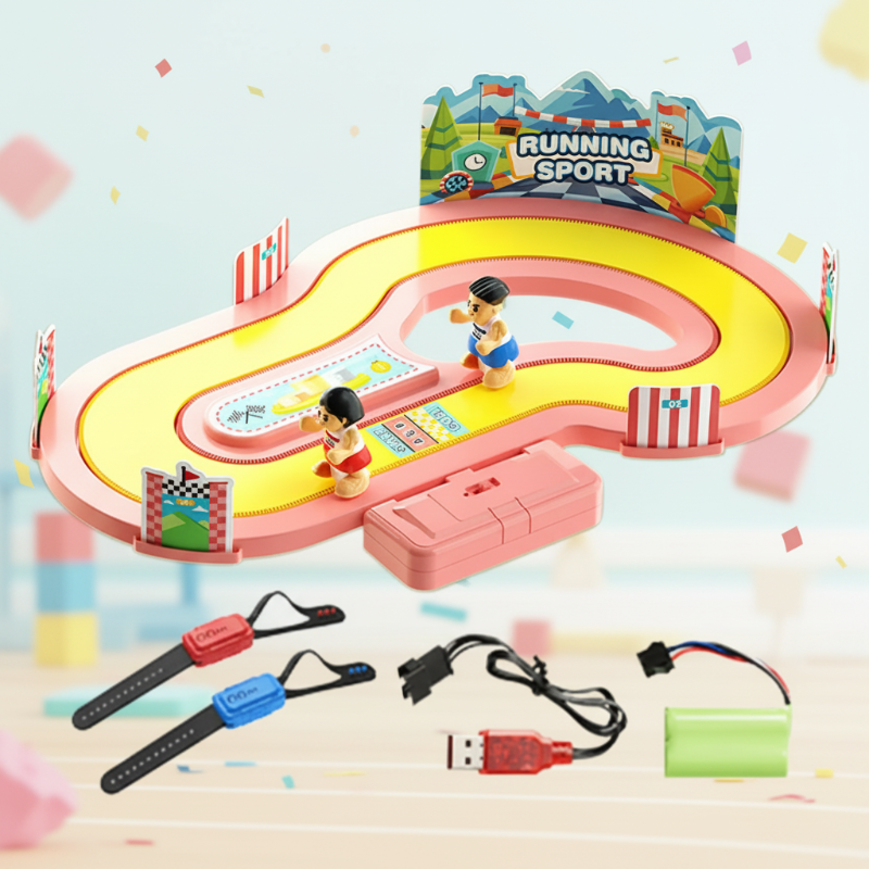 Motion Racing Game – Aktiv & spannend – Rennbahn-Spiel Rosa | Pädagogisches Holzspielzeug von Mein Kleines Baby