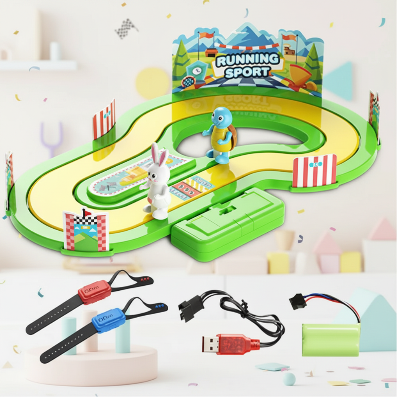 Motion Racing Game – Aktivt & Spændende – Racerbanespil Grøn | Pädagogisches Holzspielzeug von Mein Kleines Baby