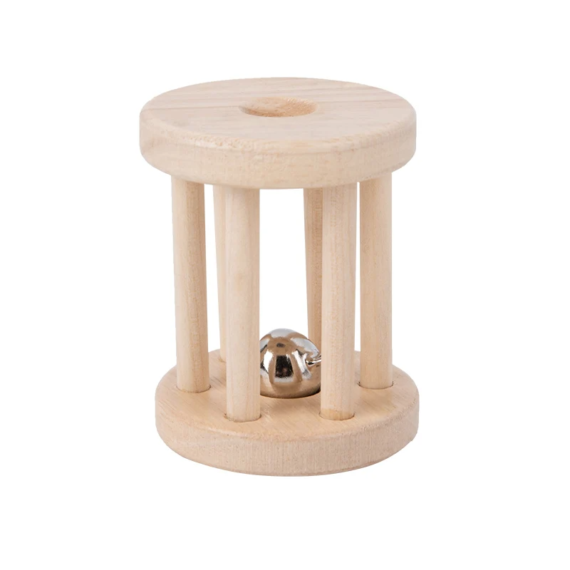 Music Rattle™ – Fröhlicher Rollenkäfig - Rasselspielzeug aus Holz Silver Ball (kurz) | Pädagogisches Holzspielzeug von Mein Kleines Baby