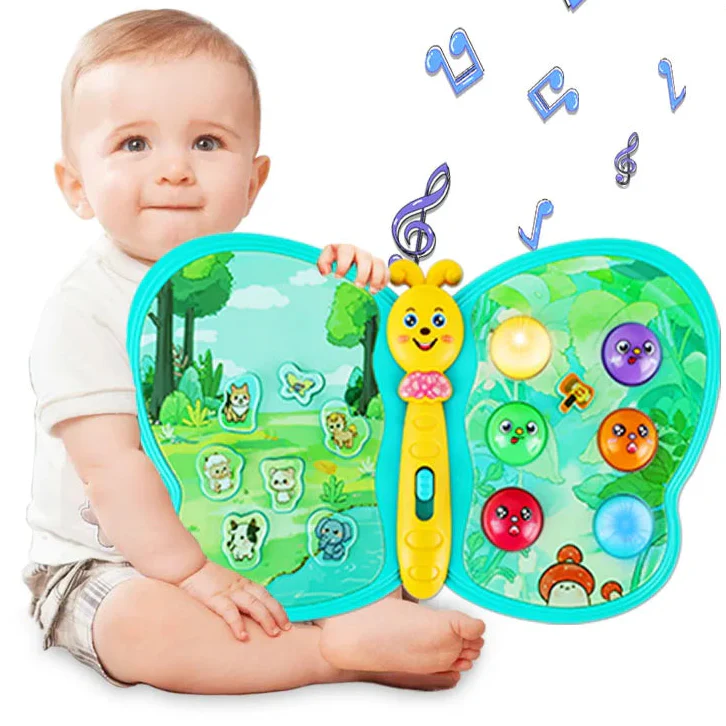 Musical Butterfly™ - Fröhliche Schmetterlingsspielzeit - Interaktives Spielzeug | Pädagogisches Holzspielzeug von Mein Kleines Baby