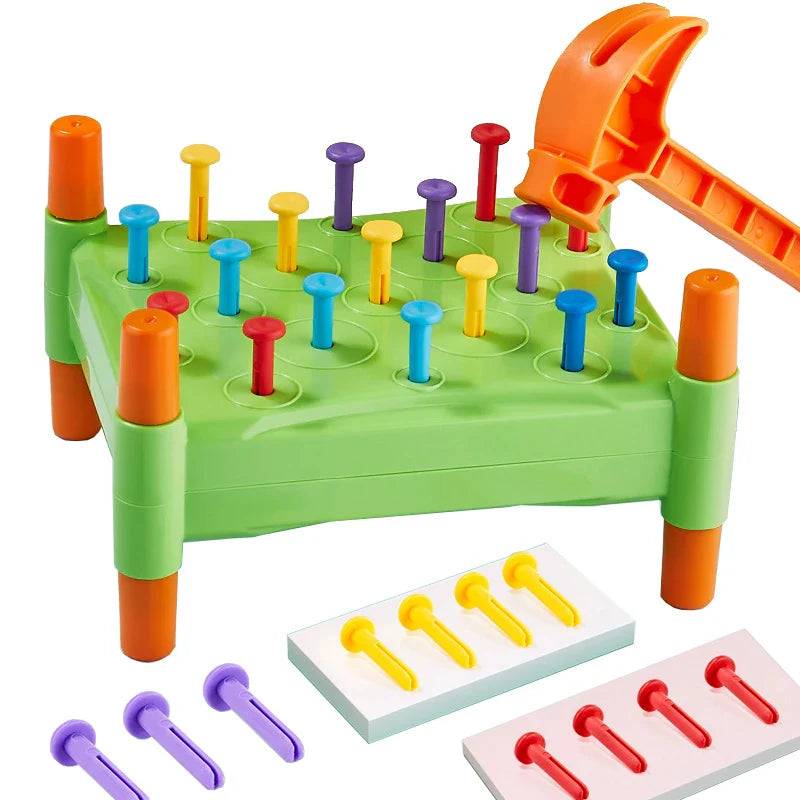 Nail&Knock™ – Tap Tap Farben – Hammergewindebohrer | Pädagogisches Holzspielzeug von Mein Kleines Baby