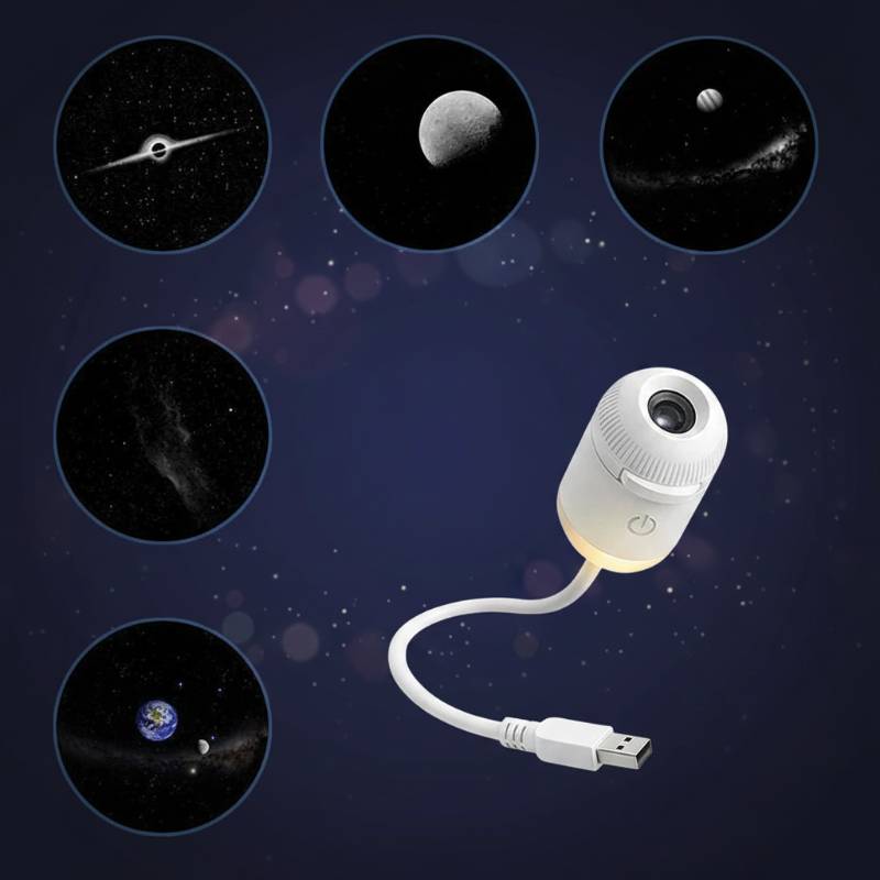 NightSky – Dimmbar & magisch im Schlafzimmer – LED-Galaxy-Lampe Galaktischer Planet (inkl. 5 Mikrofilm-Discs) | Pädagogisches Holzspielzeug von Mein Kleines Baby