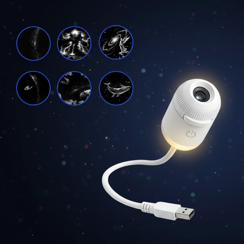 NightSky – Dimmbar & magisch im Schlafzimmer – LED-Galaxy-Lampe Galaxy-Wunder (inkl. 6 Mikrofilm-Discs) | Pädagogisches Holzspielzeug von Mein Kleines Baby