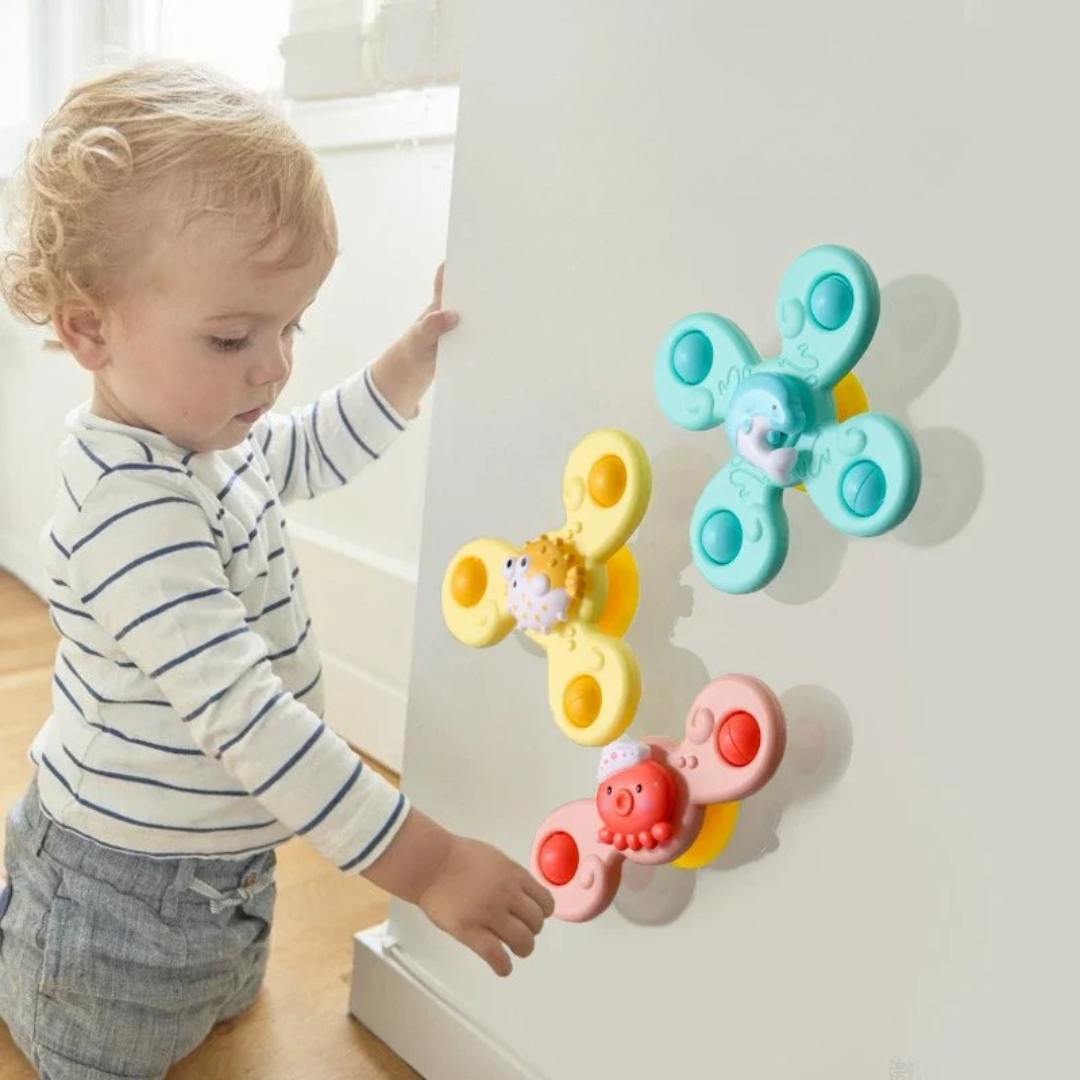 Ocean Spinner Set™ – Praktisch für Bad und Auto - Drehspielzeug | Pädagogisches Holzspielzeug von Mein Kleines Baby