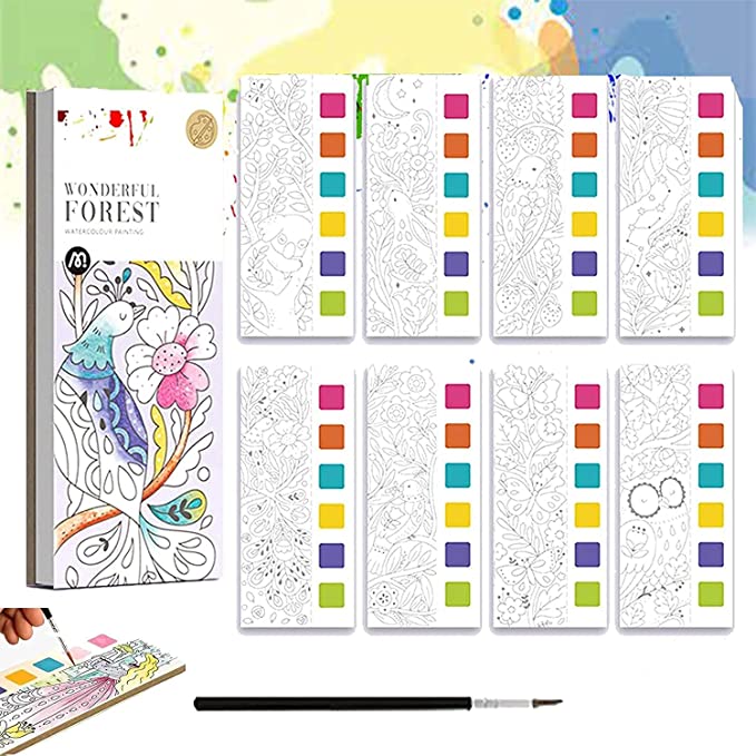 Paint Book™ - Kreativ mit Wasserfarben - Malbuch mit 6 Farben Traumland | Pädagogisches Holzspielzeug von Mein Kleines Baby