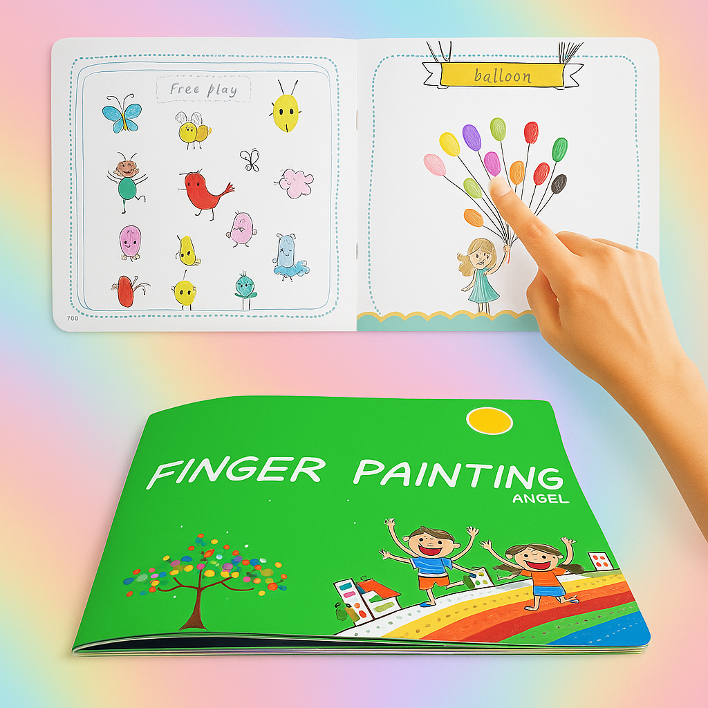 Paint Wheel™ - Stunden der Kreativität - Malset Fingerfarben-Buch | Pädagogisches Holzspielzeug von Mein Kleines Baby
