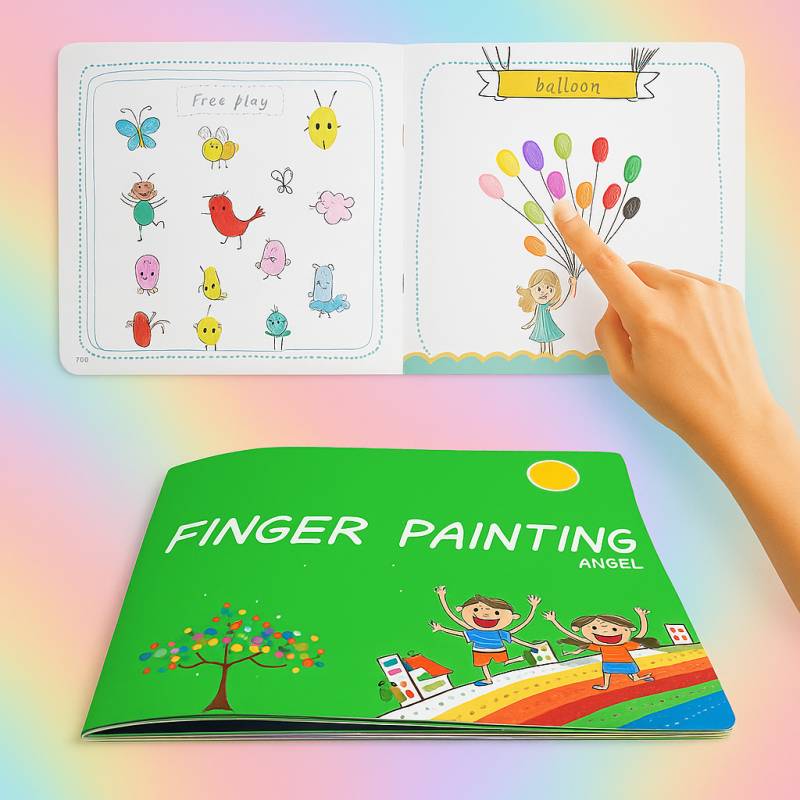 Paint Wheel™ - Stunden der Kreativität - Malset Fingerfarben-Buch | Pädagogisches Holzspielzeug von Mein Kleines Baby