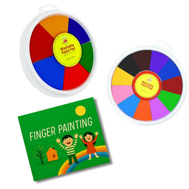 Paint Wheel™ - Timer af kreativitet - Malesæt Sæt med 2 + GRATIS Fingerfarvebog | Pädagogisches Holzspielzeug von Mein Kleines Baby