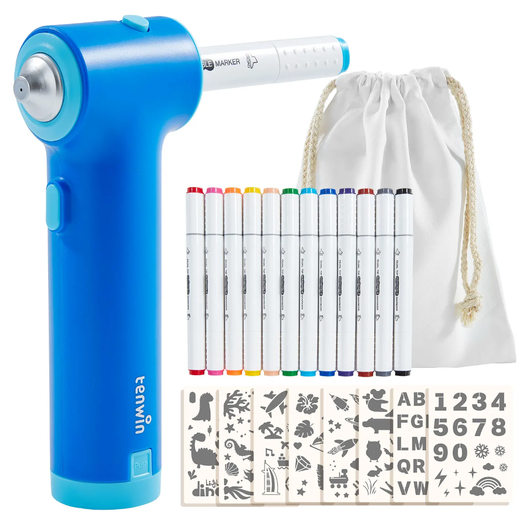 PaintBuddy – Kreativ & Lernreich – Tragbares Airbrush-Zeichenset Blau | Pädagogisches Holzspielzeug PaintBuddy – Kreativ & Lernreich – Tragbares Airbrush-Zeichenset Blau | Pädagogisches Holzspielzeug von Mein Kleines Baby