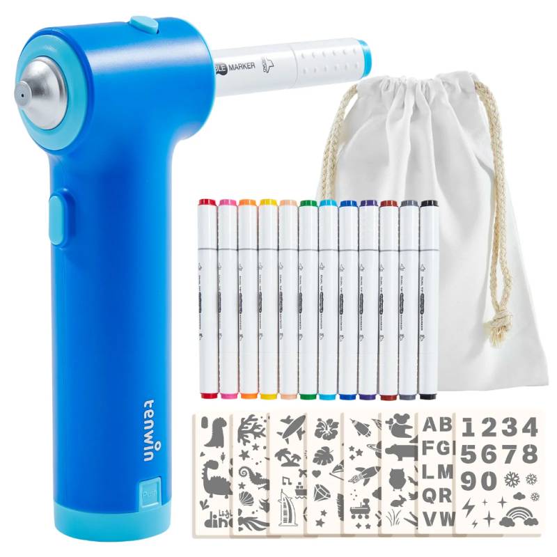 PaintBuddy – Kreativ & Lernreich – Tragbares Airbrush-Zeichenset Blau | Pädagogisches Holzspielzeug PaintBuddy – Kreativ & Lernreich – Tragbares Airbrush-Zeichenset Blau | Pädagogisches Holzspielzeug von Mein Kleines Baby
