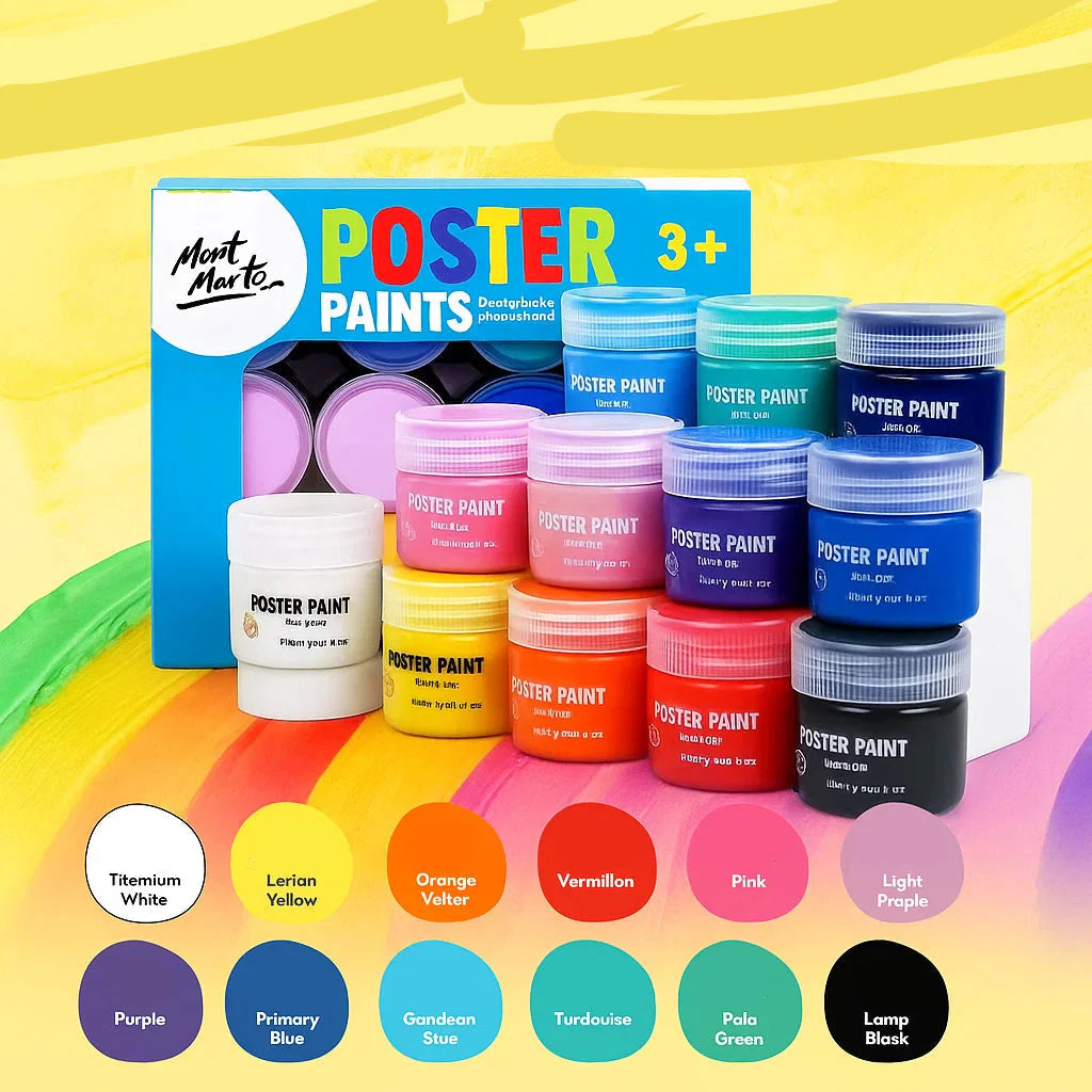 PaintJoy– Farbenfroh und kreativ – Fingerfarben- und Gouache-Set 12 Farben | Pädagogisches Holzspielzeug von Mein Kleines Baby
