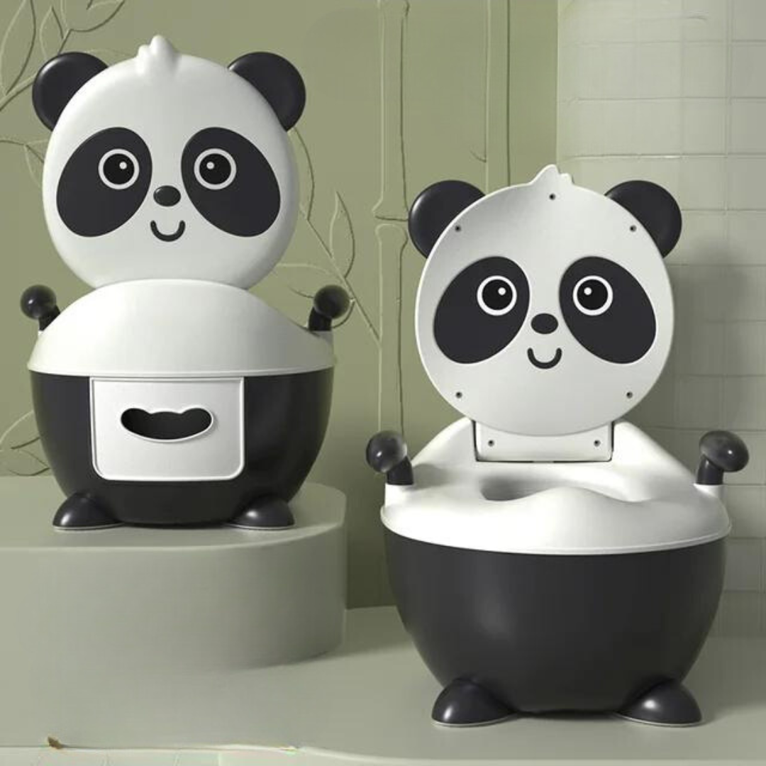 Panda Potty™ - Praktisk til ferien - Børnepotte Sort/Hvid / Hård | Pädagogisches Holzspielzeug von Mein Kleines Baby