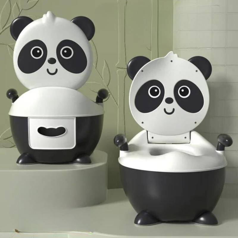 Panda Potty™ - Praktisk til ferien - Børnepotte Sort/Hvid / Hård | Pädagogisches Holzspielzeug von Mein Kleines Baby