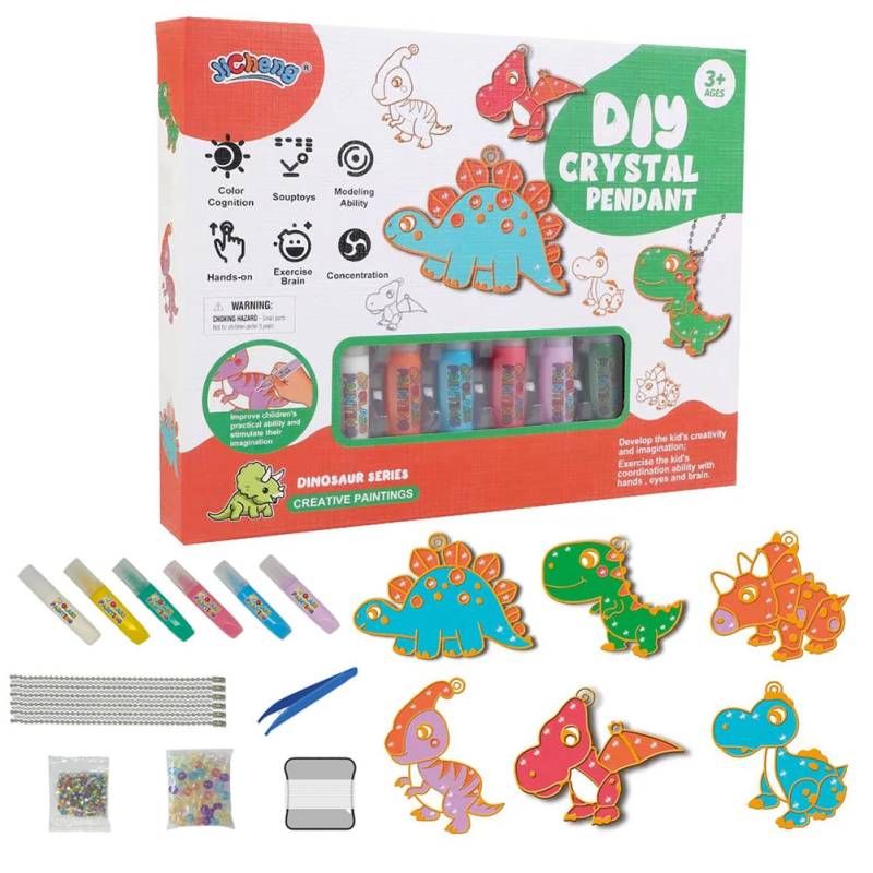Pendant Craft Set™ - Kunst mit einem magischen Touch - DIY-Anhänger-Set Dinos | Pädagogisches Holzspielzeug von Mein Kleines Baby