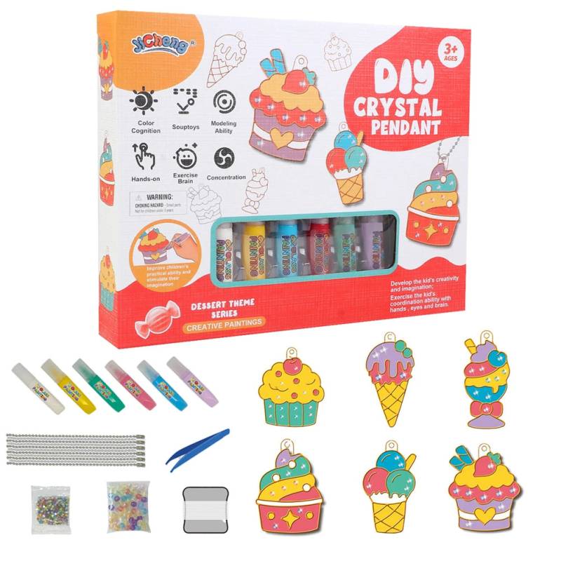 Pendant Craft Set™ - Kunst mit einem magischen Touch - DIY-Anhänger-Set Eiscreme | Pädagogisches Holzspielzeug von Mein Kleines Baby