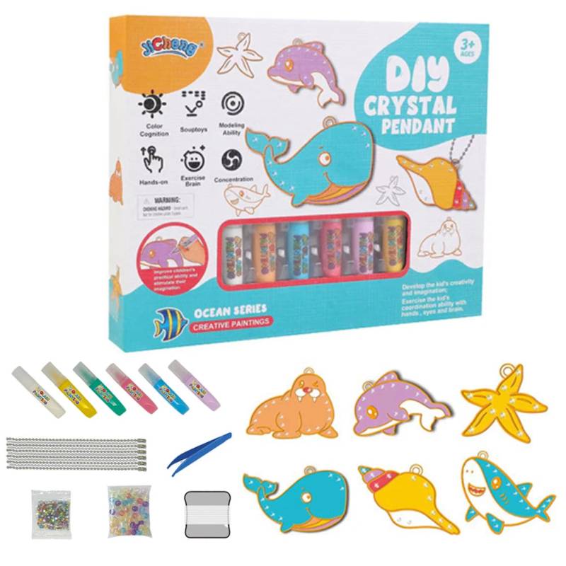 Pendant Craft Set™ - Kunst mit einem magischen Touch - DIY-Anhänger-Set Unterwasser | Pädagogisches Holzspielzeug von Mein Kleines Baby